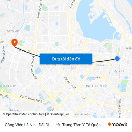 Công Viên Lê Nin - Đối Diện 35 Trần Phú to Trung Tâm Y Tế Quận Nam Từ Liêm map