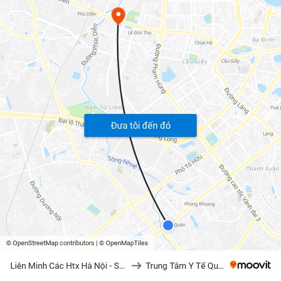 Liên Minh Các Htx Hà Nội - Số 1 Trần Phú (Hà Đông) to Trung Tâm Y Tế Quận Nam Từ Liêm map