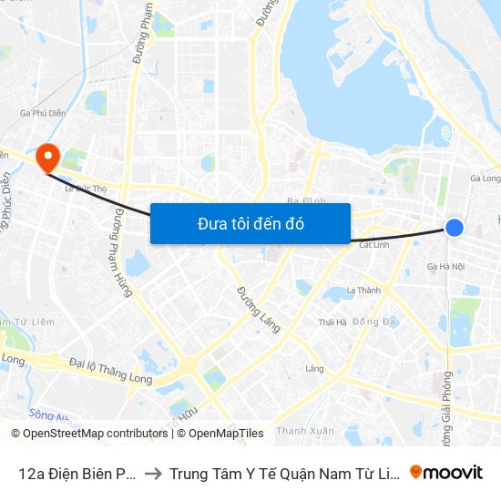 12a Điện Biên Phủ to Trung Tâm Y Tế Quận Nam Từ Liêm map