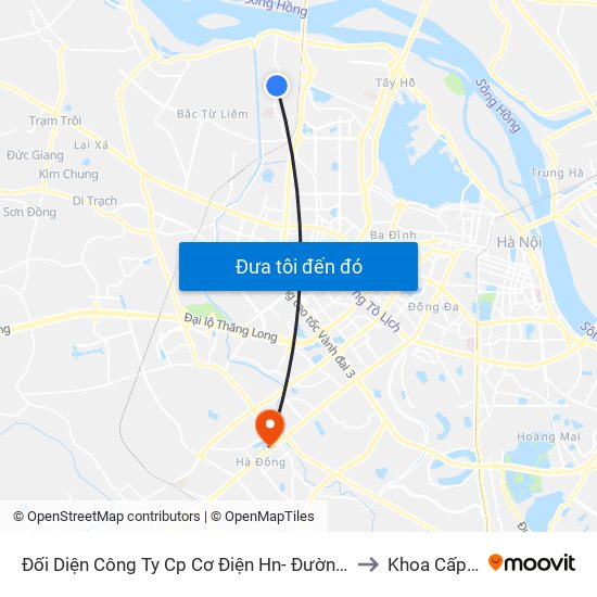 Đối Diện Công Ty Cp Cơ Điện Hn- Đường Đức Thắng to Khoa Cấp Cứu map