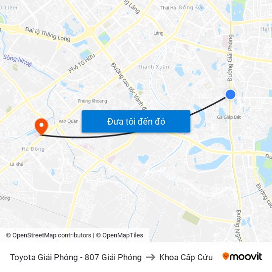 Toyota Giải Phóng - 807 Giải Phóng to Khoa Cấp Cứu map