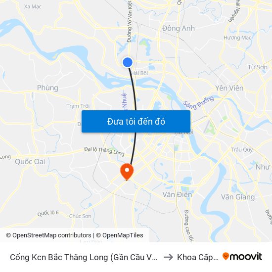 Cổng Kcn Bắc Thăng Long (Gần Cầu Vượt Bộ Hành) to Khoa Cấp Cứu map