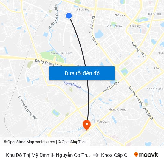 Khu Đô Thị Mỹ Đình Ii- Nguyễn Cơ Thạch to Khoa Cấp Cứu map