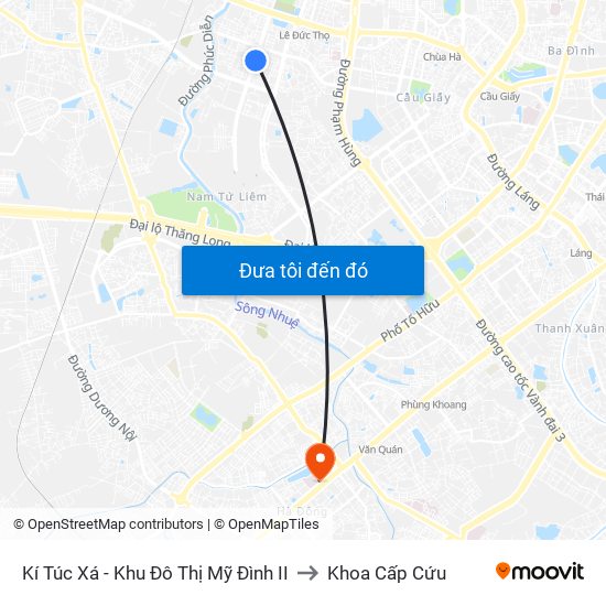 Kí Túc Xá - Khu Đô Thị Mỹ Đình II to Khoa Cấp Cứu map