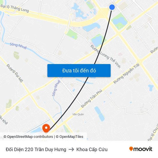 Đối Diện 220 Trần Duy Hưng to Khoa Cấp Cứu map