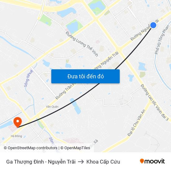 Ga Thượng Đình - Nguyễn Trãi to Khoa Cấp Cứu map