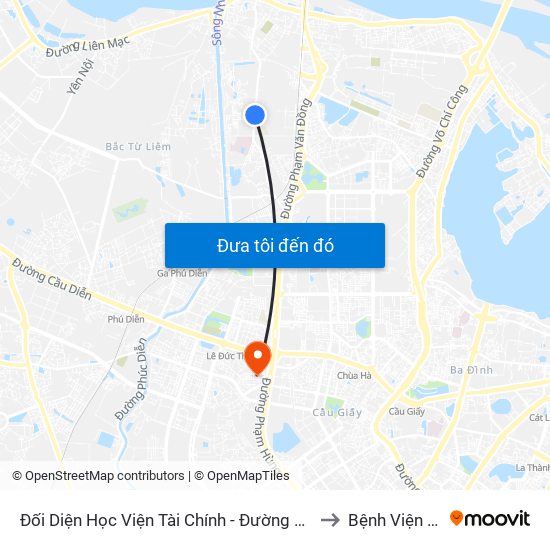 Đối Diện Học Viện Tài Chính - Đường Đức Thắng to Bệnh Viện 19-8 map