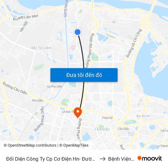 Đối Diện Công Ty Cp Cơ Điện Hn- Đường Đức Thắng to Bệnh Viện 19-8 map