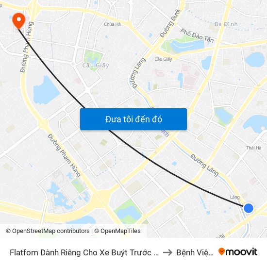 Flatfom Dành Riêng Cho Xe Buýt Trước Nhà 45 Đường Láng to Bệnh Viện 19-8 map