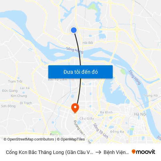 Cổng Kcn Bắc Thăng Long (Gần Cầu Vượt Bộ Hành) to Bệnh Viện 19-8 map