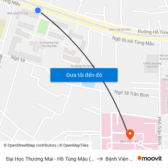 Đại Học Thương Mại - Hồ Tùng Mậu (Cột Sau) to Bệnh Viện 19-8 map