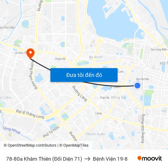 78-80a Khâm Thiên (Đối Diện 71) to Bệnh Viện 19-8 map