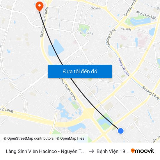 Làng Sinh Viên Hacinco - Nguyễn Tuân to Bệnh Viện 19-8 map