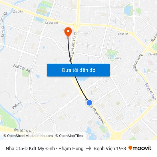 Nhà Ct5-D Kđt Mỹ Đình - Phạm Hùng to Bệnh Viện 19-8 map