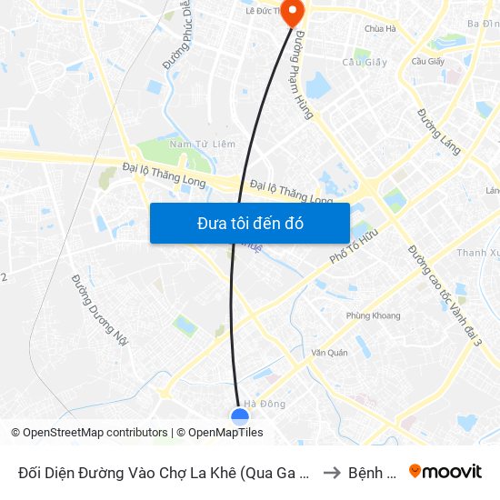 Đối Diện Đường Vào Chợ La Khê (Qua Ga Metro La Khê) - 405 Quang Trung (Hà Đông) to Bệnh Viện 19-8 map