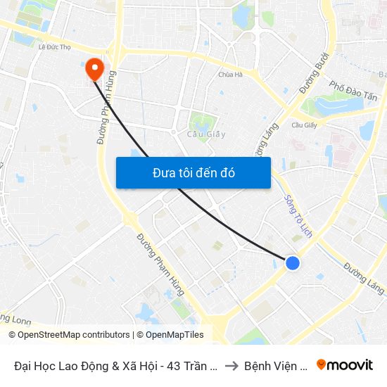 Đại Học Lao Động & Xã Hội - 43 Trần Duy Hưng to Bệnh Viện 19-8 map
