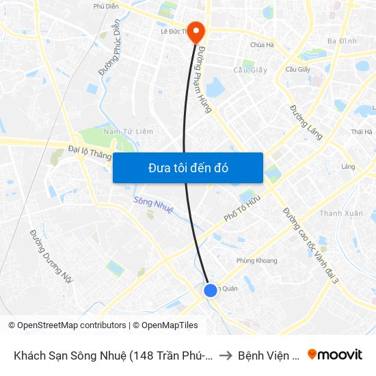 Khách Sạn Sông Nhuệ (148 Trần Phú- Hà Đông) to Bệnh Viện 19-8 map