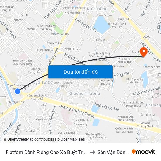 Flatfom Dành Riêng Cho Xe Buýt Trước Nhà 45 Đường Láng to Sân Vận Động Kim Liên map
