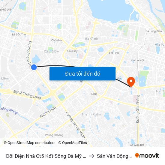 Đối Diện Nhà Ct5 Kđt Sông Đà Mỹ Đình - Phạm Hùng to Sân Vận Động Kim Liên map