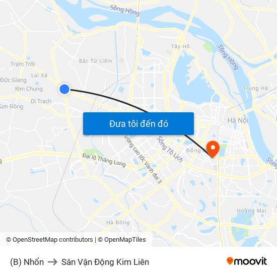 (B) Nhổn to Sân Vận Động Kim Liên map