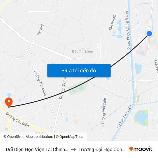 Đối Diện Học Viện Tài Chính - Đường Đức Thắng to Trường Đại Học Công Nghiệp Hà Nội map
