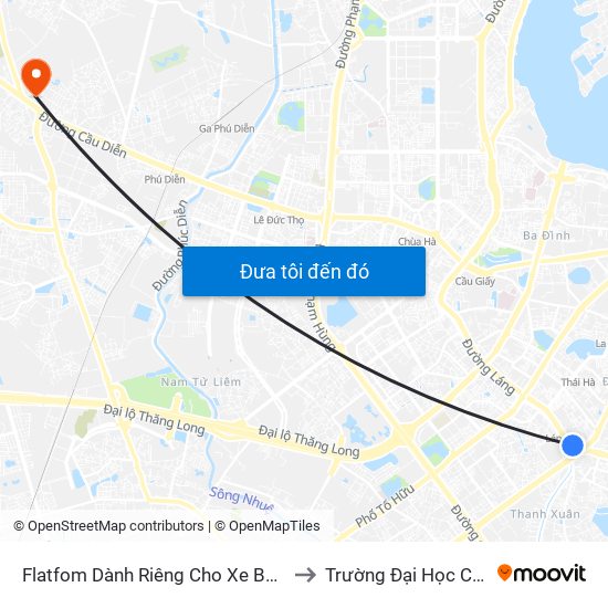 Flatfom Dành Riêng Cho Xe Buýt Trước Nhà 45 Đường Láng to Trường Đại Học Công Nghiệp Hà Nội map