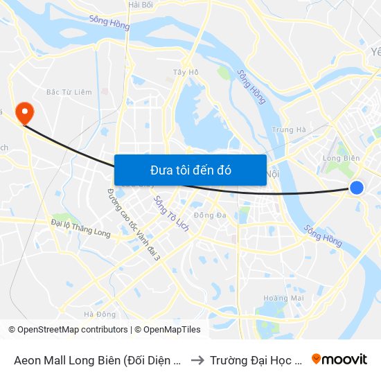 Aeon Mall Long Biên (Đối Diện Cột Điện T4a/2a-B Đường Cổ Linh) to Trường Đại Học Công Nghiệp Hà Nội map