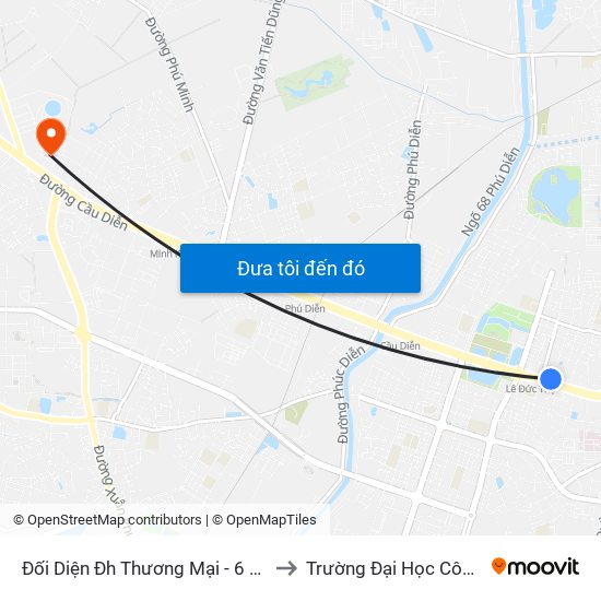 Đối Diện Đh Thương Mại - 6 Hồ Tùng Mậu (Cột Sau) to Trường Đại Học Công Nghiệp Hà Nội map