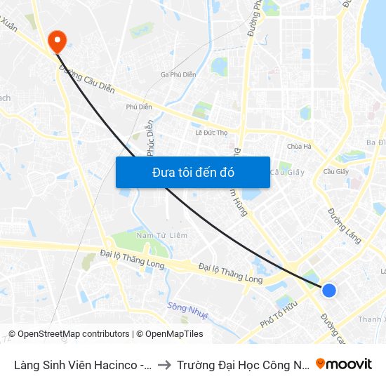 Làng Sinh Viên Hacinco - Nguyễn Tuân to Trường Đại Học Công Nghiệp Hà Nội map