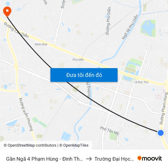 Gần Ngã 4 Phạm Hùng - Đình Thôn (Hướng Đi Khuất Duy Tiến)-Cột Sau to Trường Đại Học Công Nghiệp Hà Nội map