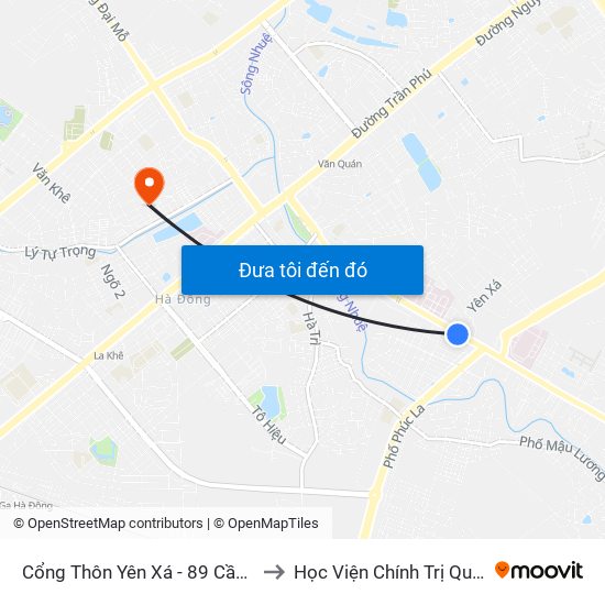 Cổng Thôn Yên Xá - 89 Cầu Bươu to Học Viện Chính Trị Quân Sự map