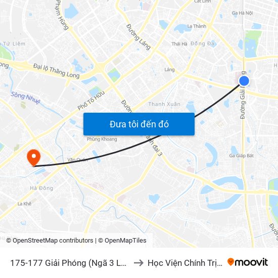 175-177 Giải Phóng (Ngã 3 Lê Thanh Nghị) to Học Viện Chính Trị Quân Sự map