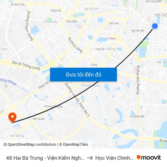 48 Hai Bà Trưng - Viện Kiểm Nghiệm Thuốc Trung Ương to Học Viện Chính Trị Quân Sự map