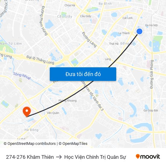 274-276 Khâm Thiên to Học Viện Chính Trị Quân Sự map