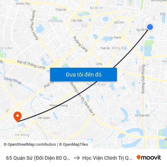 65 Quán Sứ (Đối Diện 80 Quán Sứ) to Học Viện Chính Trị Quân Sự map