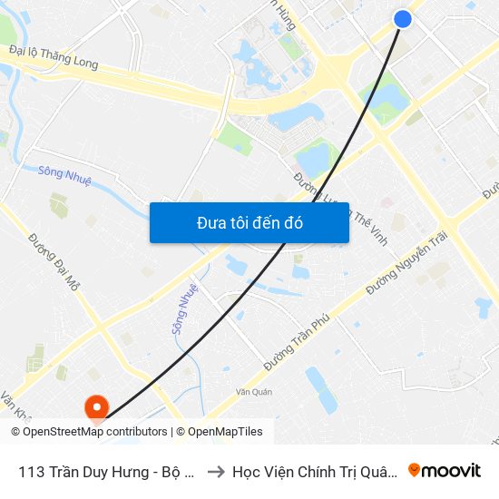 113 Trần Duy Hưng - Bộ Khcn to Học Viện Chính Trị Quân Sự map