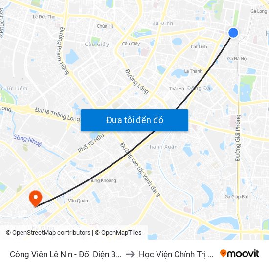 Công Viên Lê Nin - Đối Diện 35 Trần Phú to Học Viện Chính Trị Quân Sự map