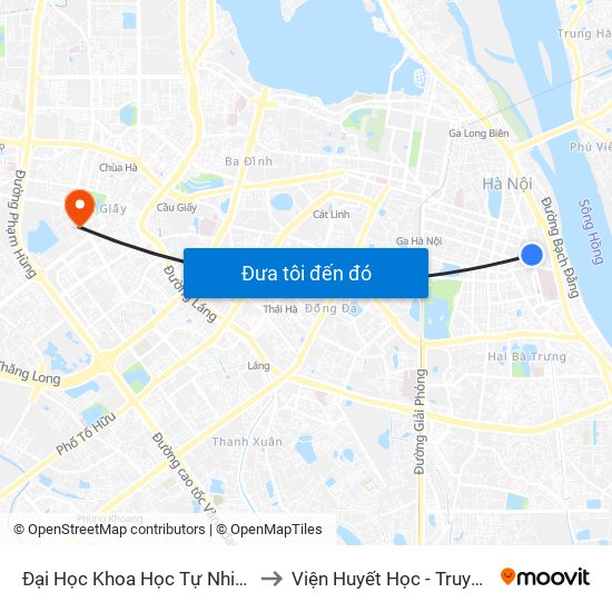 Đại Học Khoa Học Tự Nhiên - 19 Lê Thánh Tông to Viện Huyết Học - Truyền Máu Trung Ương map