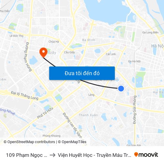 109 Phạm Ngọc Thạch to Viện Huyết Học - Truyền Máu Trung Ương map