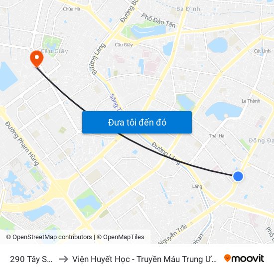 290 Tây Sơn to Viện Huyết Học - Truyền Máu Trung Ương map