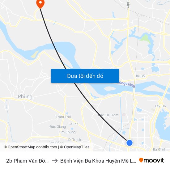 2b Phạm Văn Đồng to Bệnh Viện Đa Khoa Huyện Mê Linh map