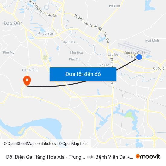 Đối Diện Ga Hàng Hóa Als - Trung Tâm Dịch Vụ Kỹ Thuật Cung Ứng Điện to Bệnh Viện Đa Khoa Huyện Mê Linh map