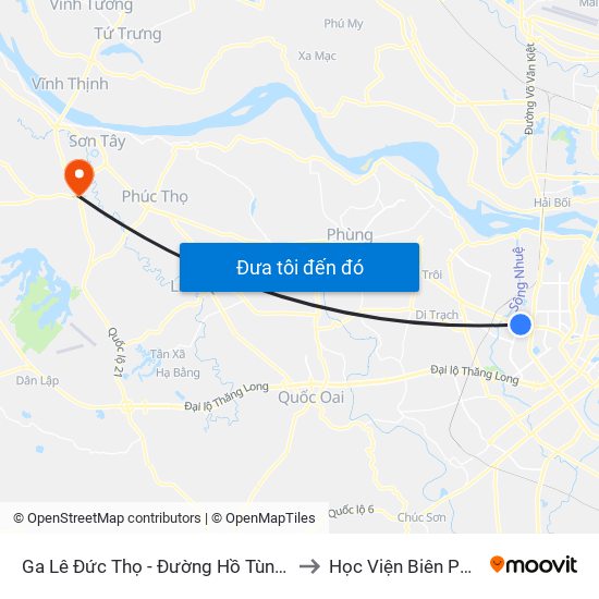 Ga Lê Đức Thọ - Đường Hồ Tùng Mậu to Học Viện Biên Phòng map