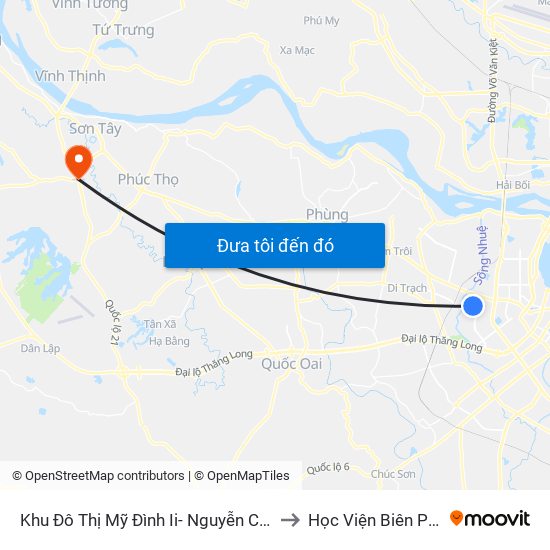 Khu Đô Thị Mỹ Đình Ii- Nguyễn Cơ Thạch to Học Viện Biên Phòng map