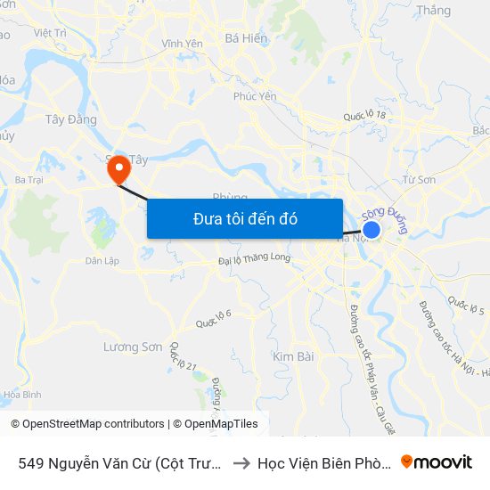 549 Nguyễn Văn Cừ (Cột Trước) to Học Viện Biên Phòng map