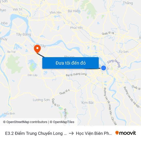 E3.2 Điểm Trung Chuyển Long Biên to Học Viện Biên Phòng map