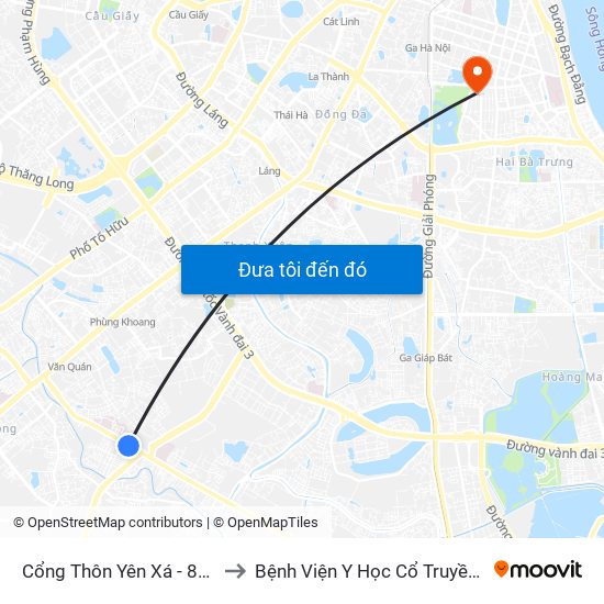 Cổng Thôn Yên Xá - 89 Cầu Bươu to Bệnh Viện Y Học Cổ Truyền Trung Ương map