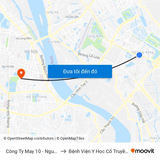 Công Ty May 10 - Nguyễn Văn Linh to Bệnh Viện Y Học Cổ Truyền Trung Ương map