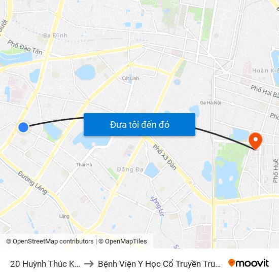 20 Huỳnh Thúc Kháng to Bệnh Viện Y Học Cổ Truyền Trung Ương map