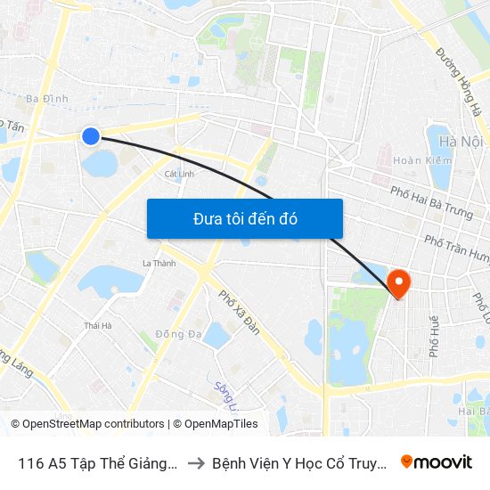 116 A5 Tập Thể Giảng Võ - Kim Mã to Bệnh Viện Y Học Cổ Truyền Trung Ương map